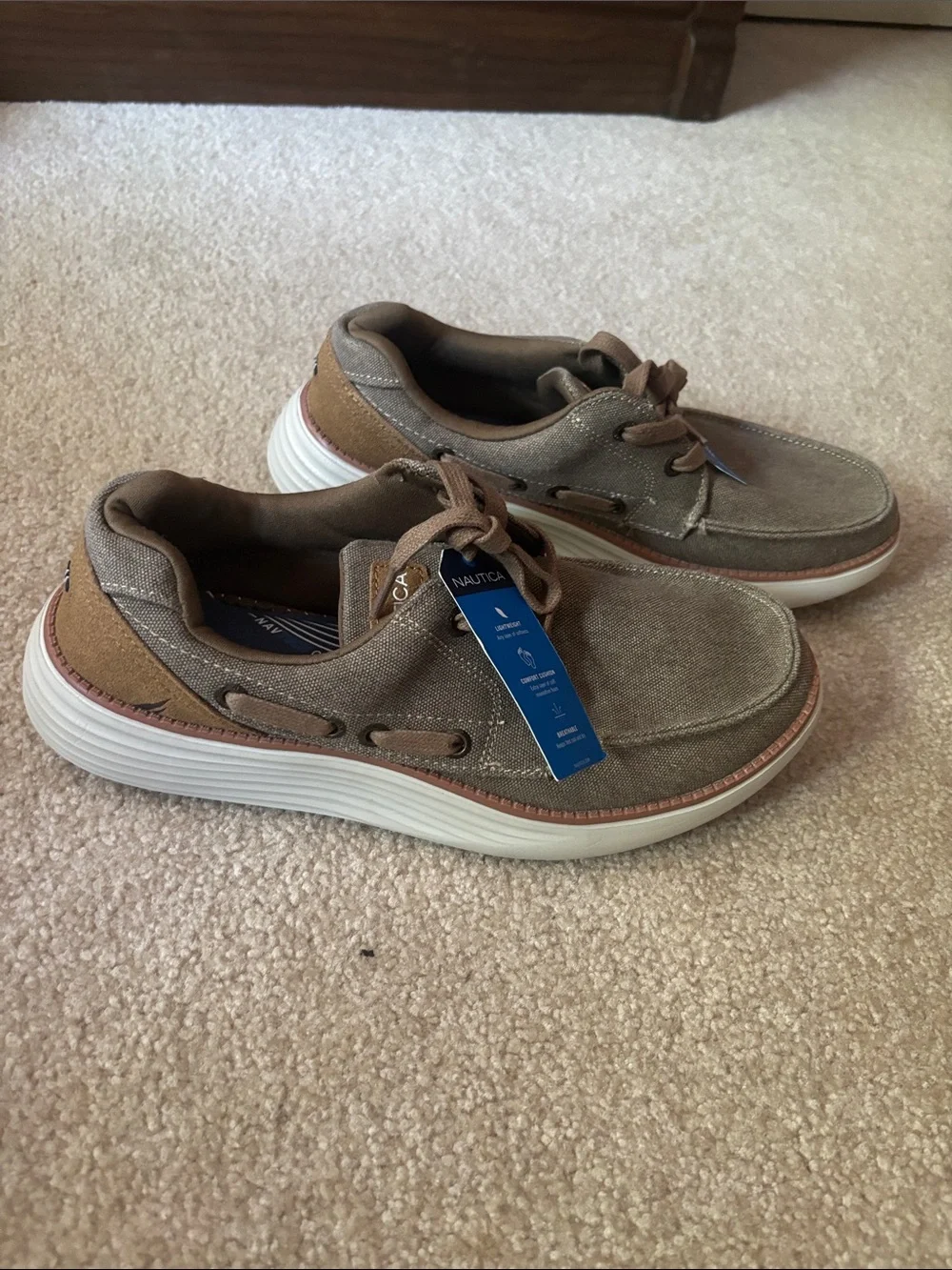 Nautica BarberCanvas Lace-Up Boat Shoes Tan Men’s Size 7